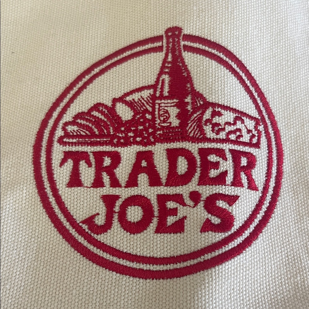 Trader Joe's Cream and navyTote Bag - Picture 2 of 5